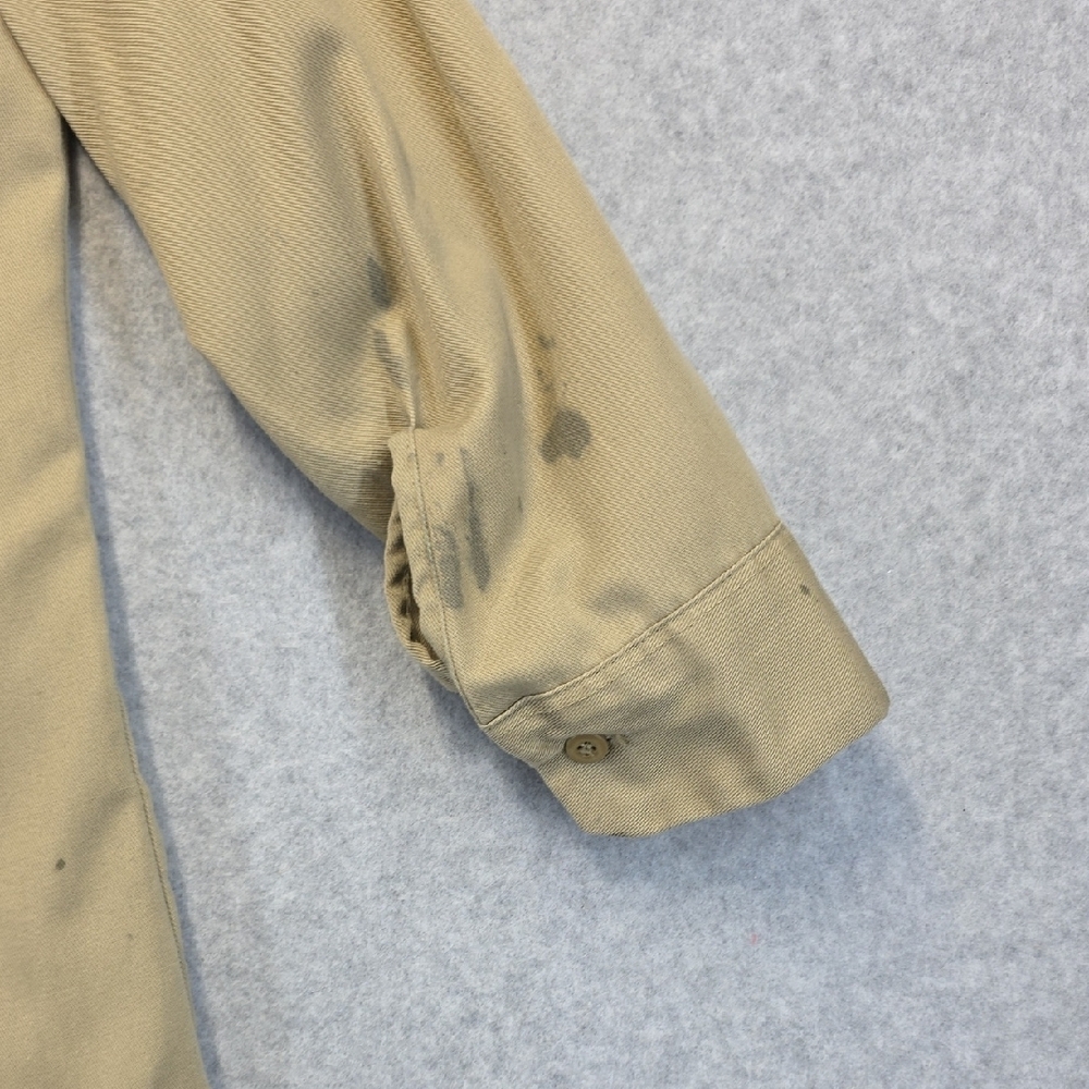 Dickies Khaki Work Shirt Men’s 16-16.5x33 USA Made Distressed Utility - Picture 10 of 12